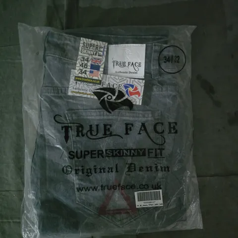 TRUE FACE SUPER SKINNY FIT JEANS IN GREY SIZE 34R