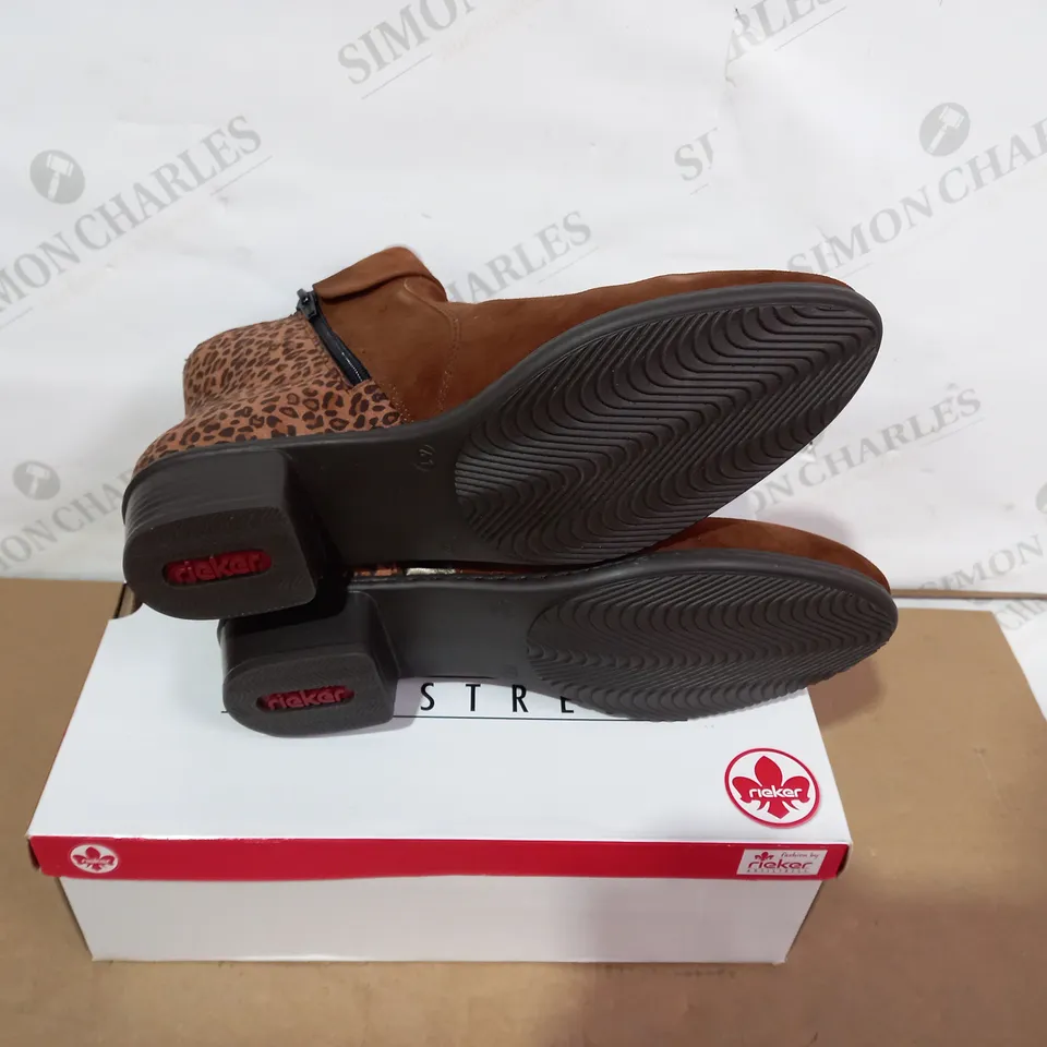BOXED PAIR OF RIEKER BOOTS - SIZE 41