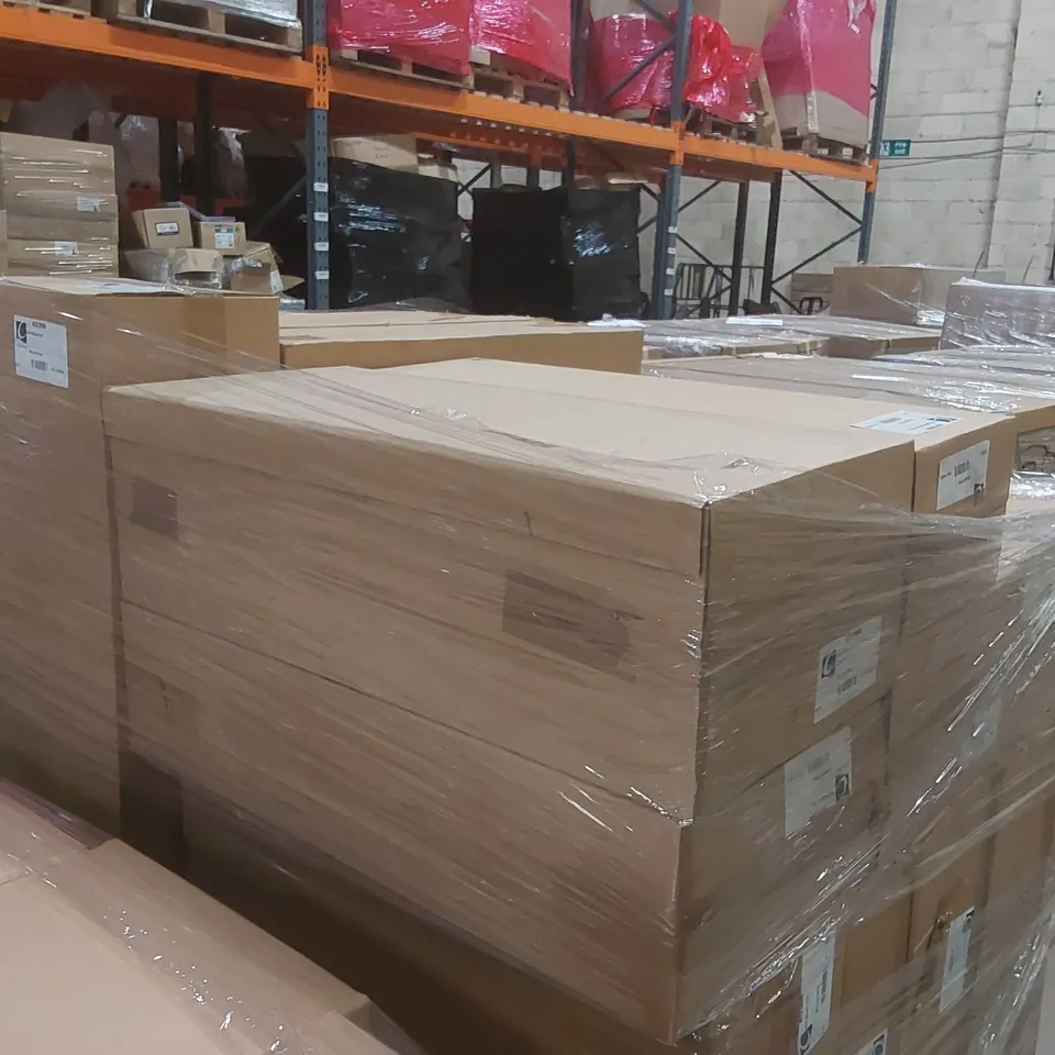 PALLET CONTAINING A LARGE QUANTITY OF ASSORTED BATHROOM FURNITURE PARTS INCLUDING: CALYPSO BASE UNITS, TOILET ROLL HOLDER CARCASSES ECT
