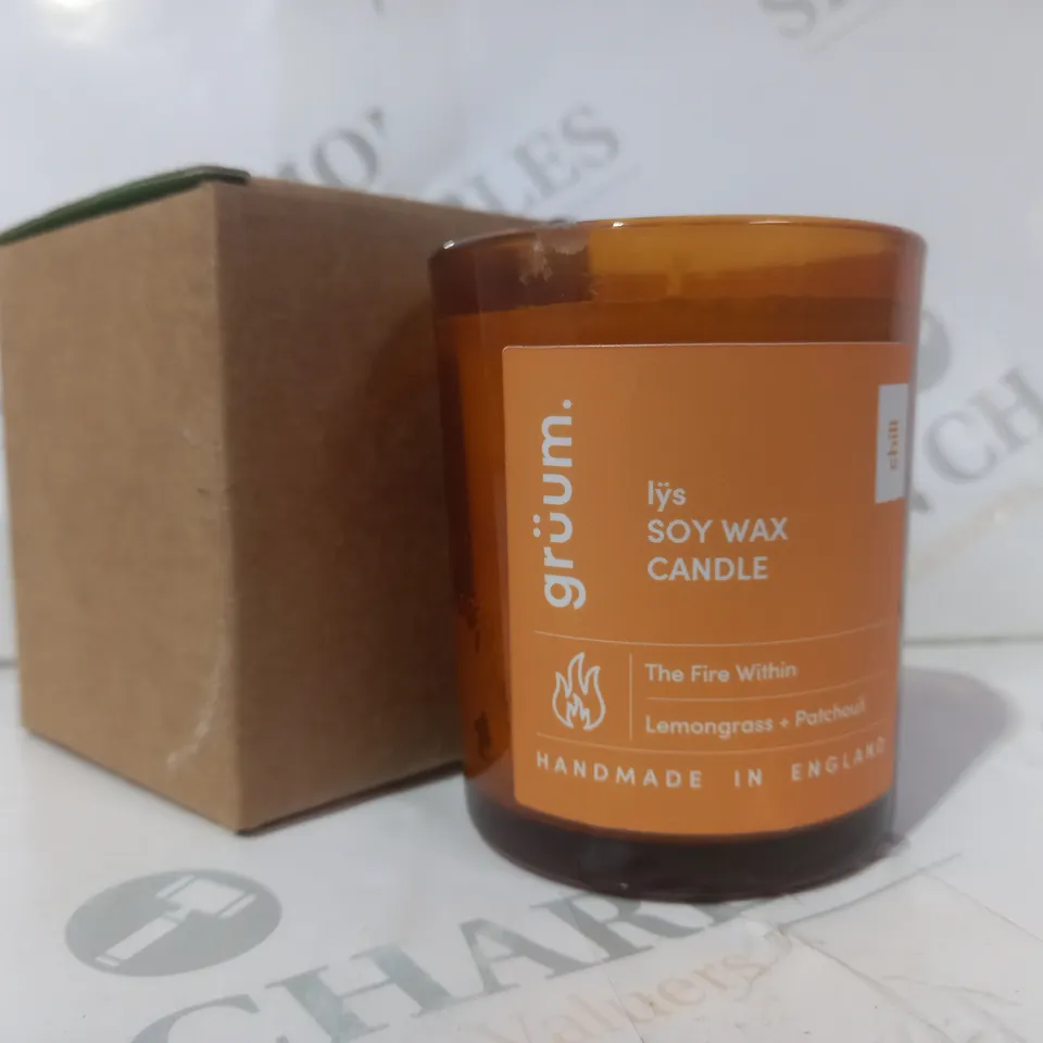 BOXED THE FIRE WITHIN LEMONGRASS & PATCHOULI SCENTED SOY WAX CANDLE