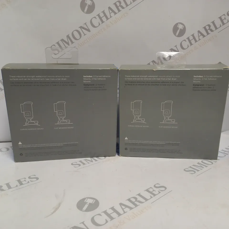 2 BOXED AND SEALED GOPRO AACFT-001 CURVED + FLAT ADHESIVE MOUNTS 