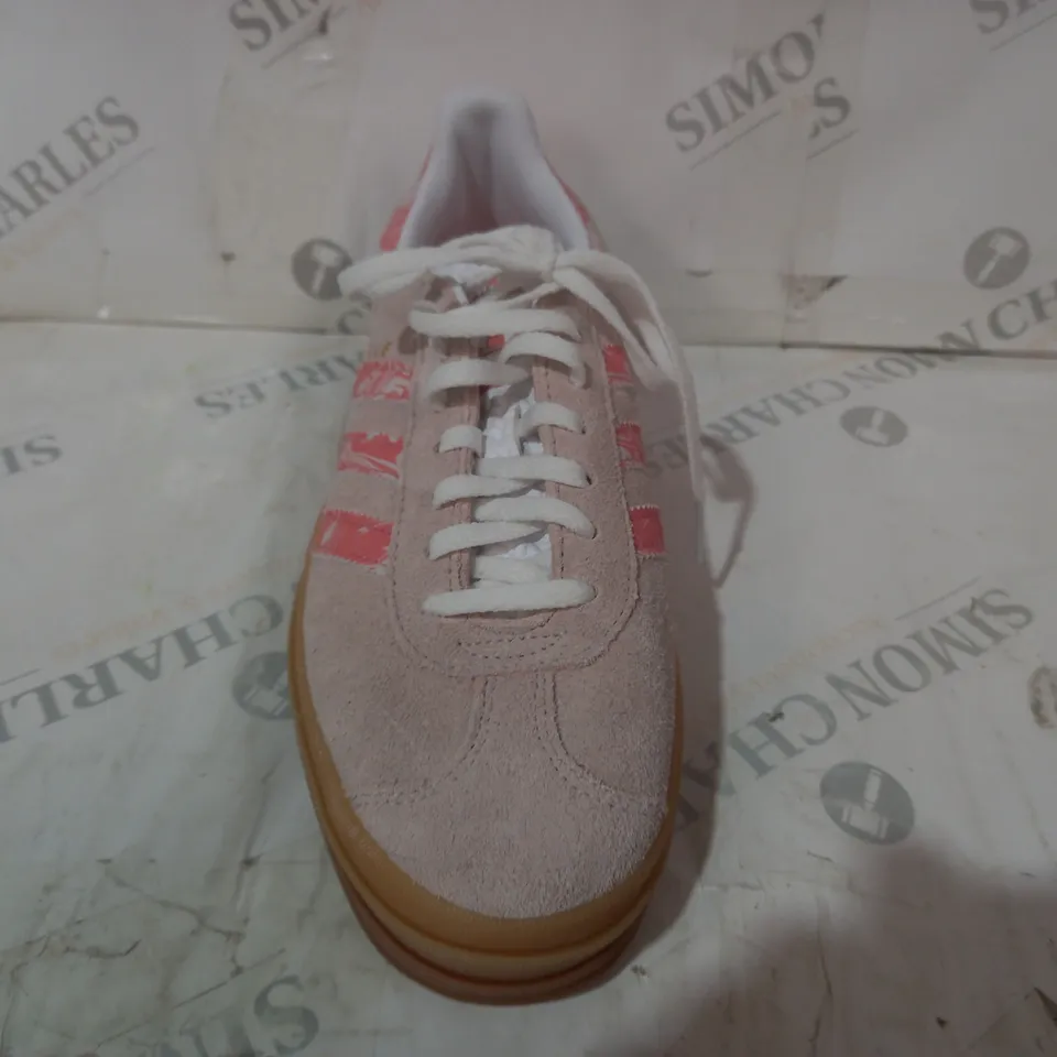 PAIR OF ADIDAS GAZELLE BOLD SHOES IN PALE PINK UK SIZE 7
