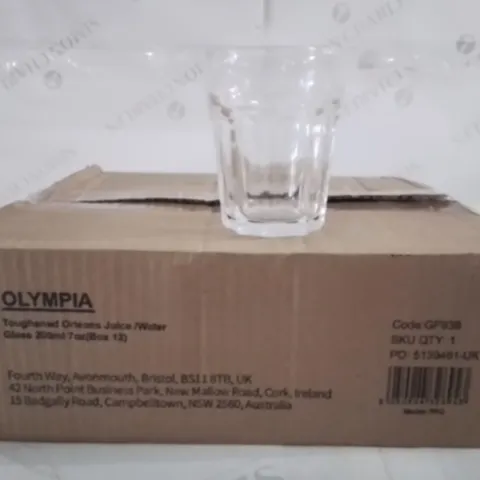 BOXED OLYMPIA TOUGHENED JUICE GLASSES 200ML APPROXIMATELY 12