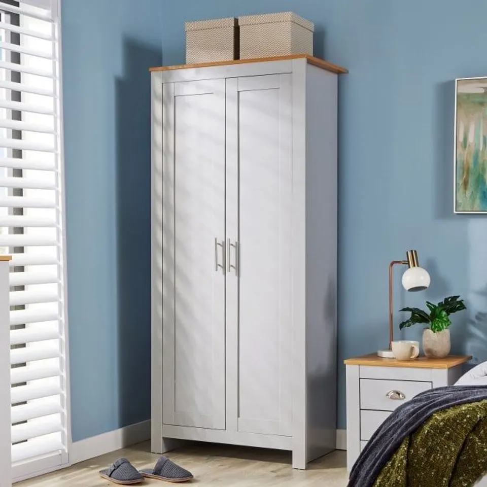 BOXED CAMDEN 2 DOOR BEDROOM STORAGE WARDROBE (2 BOXES)