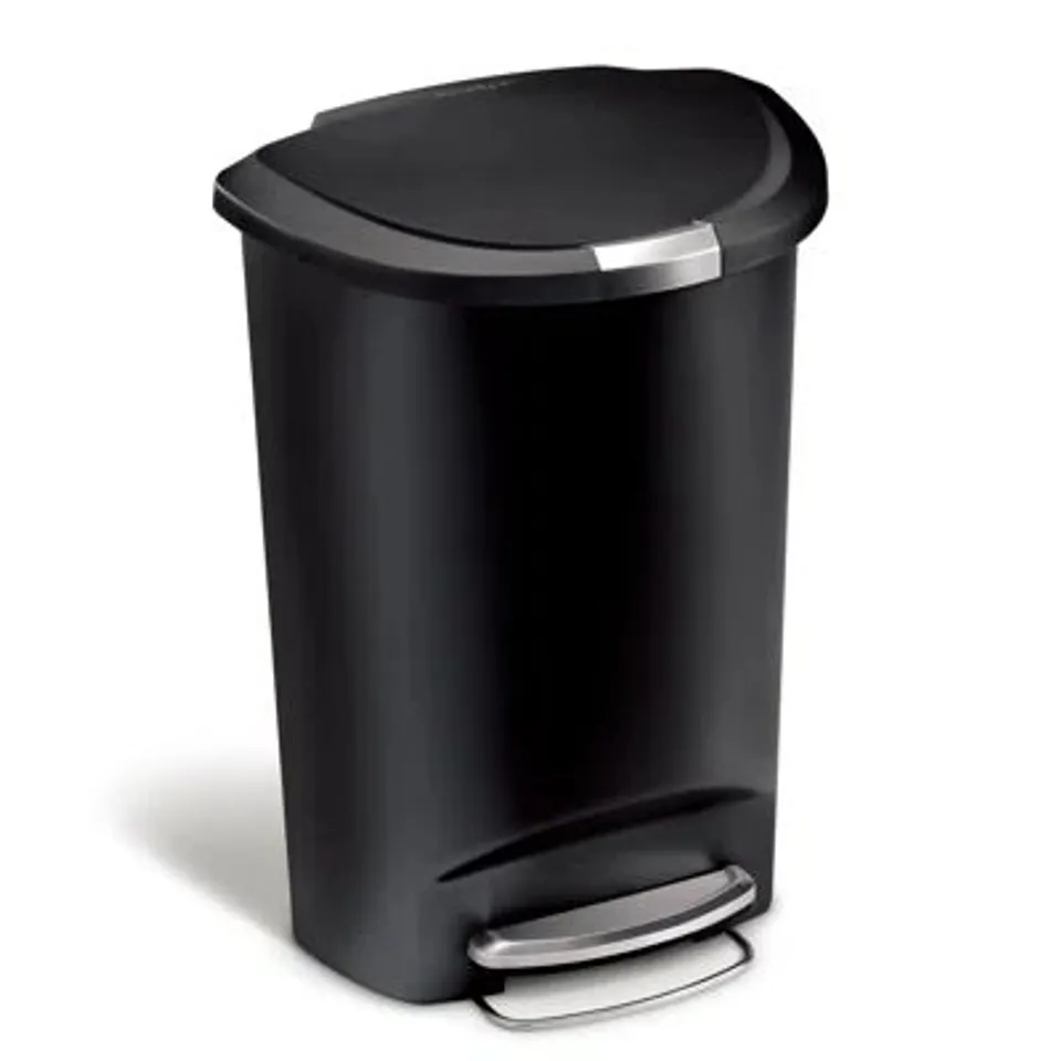 BOXED SIMPLEHUMAN 50L PLASTIC SEMI-ROUND PEDAL BIN