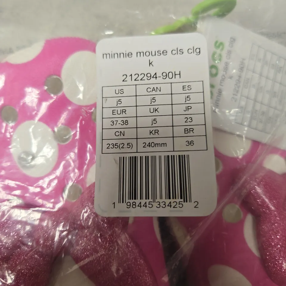 CROCS DISNEY MINNIE MOUSE ' PINK CLOGS WITH BOW UK 5