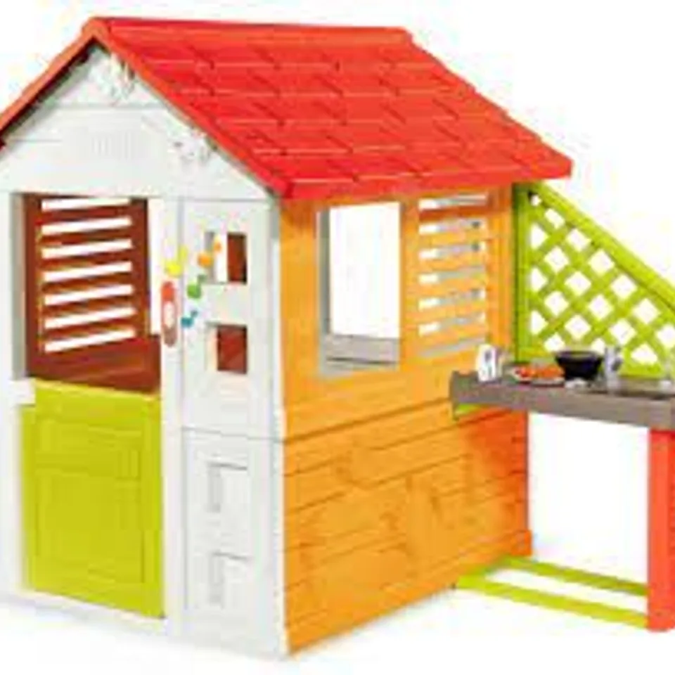 SMOBY NATURE PLAYHOUSE WITH KITCHEN - COLLECTION ONLY  RRP £139.99