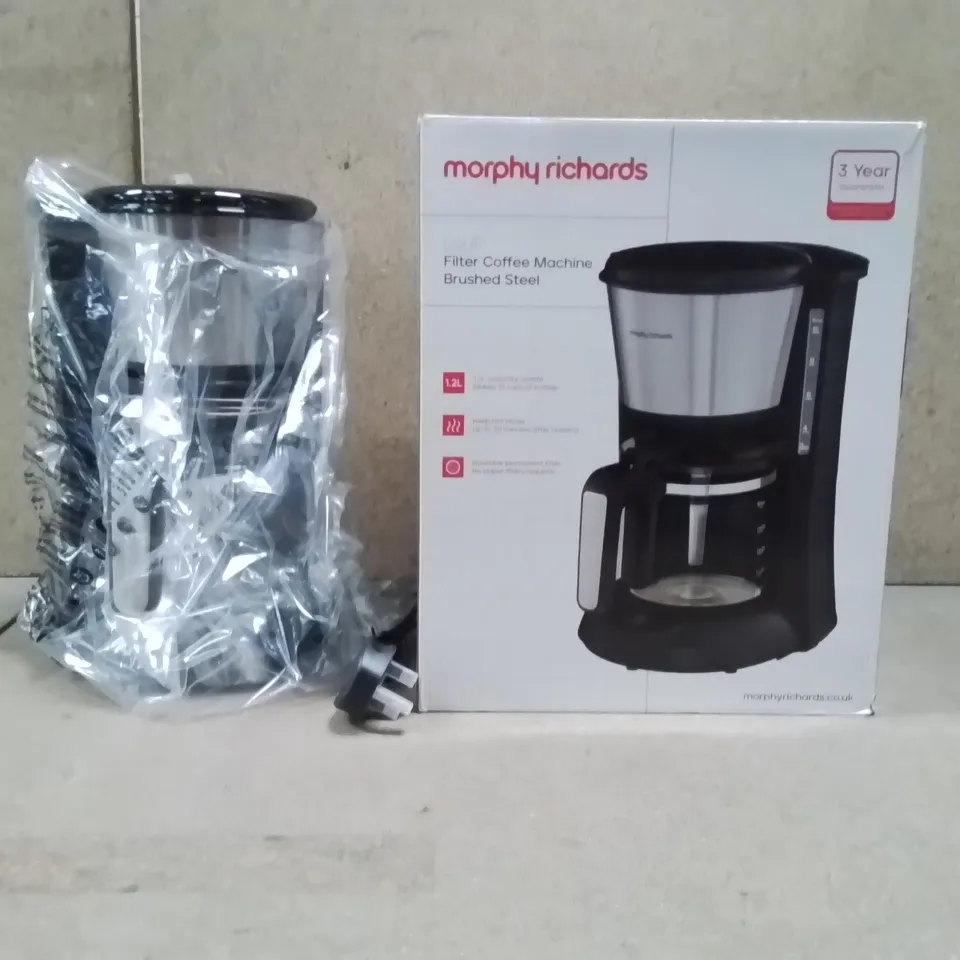 BOXED MORPHY RICHARDS FILTER COFFEE MACHINE BRUSHED STEEL 1.2L