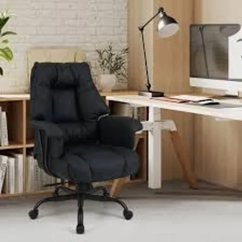 BOXED COSTWAY ERGONOMIC OFFICE CHAIR WITH SPRING CUSHION SEAT AND ADJUSTABLE SWIVEL SEAT-BLACK