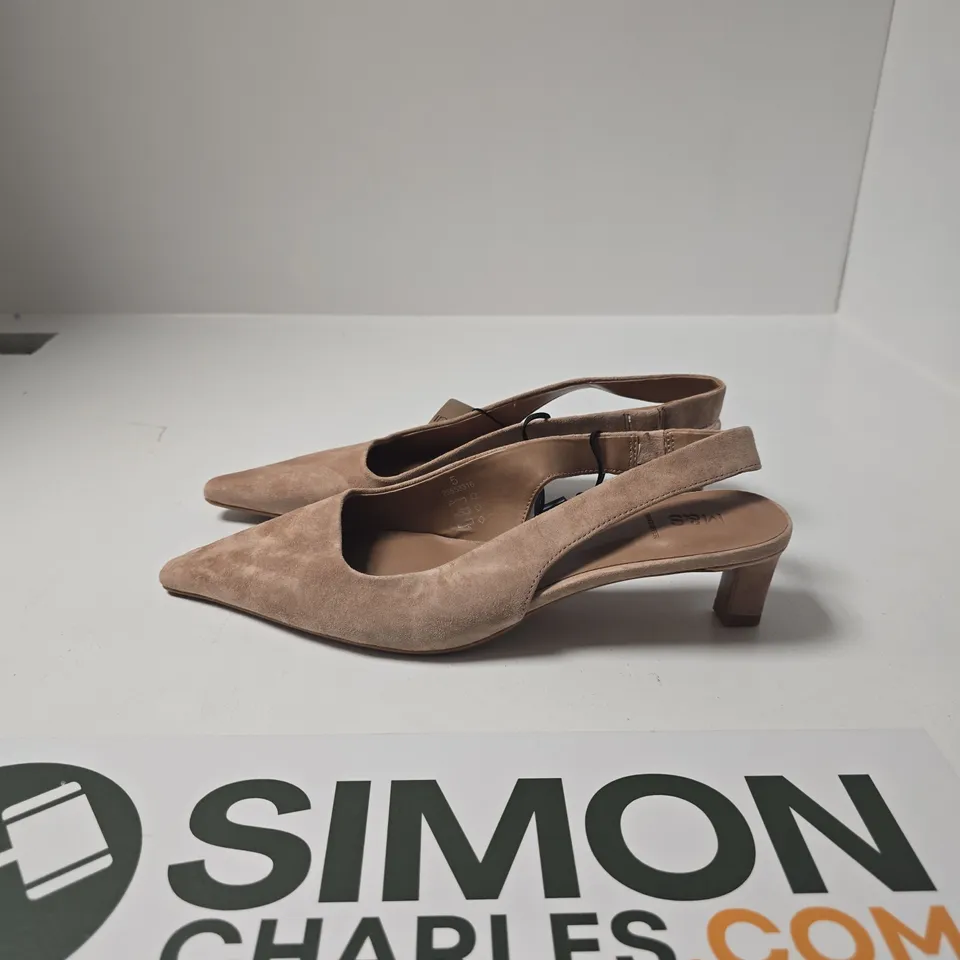 M&S BEIGE SUEDE SLINGBACK HEELS – UK 5 (EU 38) – WOMEN'S