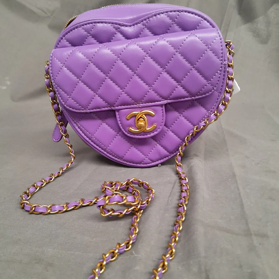 CHANEL PURPLE LOVE HEART BAG