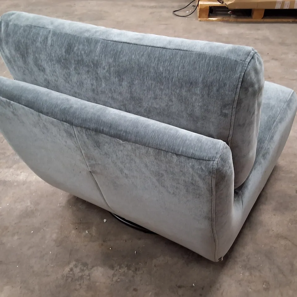 DANETTI FRANCES BLUE GREY FABRIC SWIVEL ACCENT CHAIR RRP £529