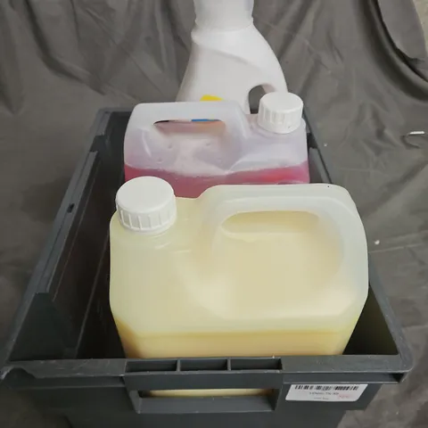 TOTE OF ASSORTED 3 LIQUIDS TOO INCLUDE PERSIL , WAX ADDITIVE - COLLECTION ONLY 