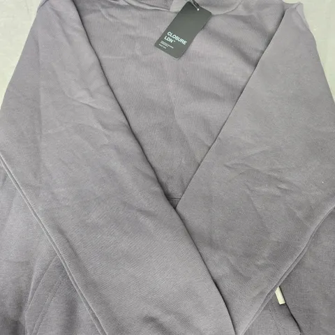 CLOSURE LDN RELAXED FIT HOODIE IN DARK GREY SIZE XS