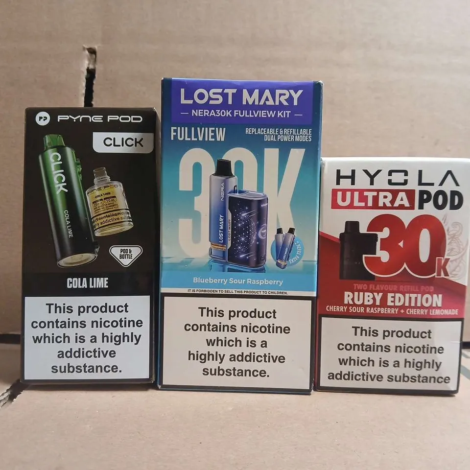 APPROXIAMTELY 15 ASSORTED VAPING PRODUCTS TO INCLUDE HYOLA, PYNE POD, ETC - COLLECTION ONLY