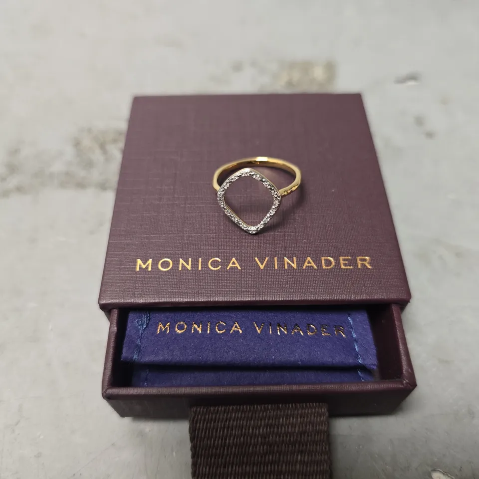 BOXED MONICA VINADER OVAL GOLDEN RING 