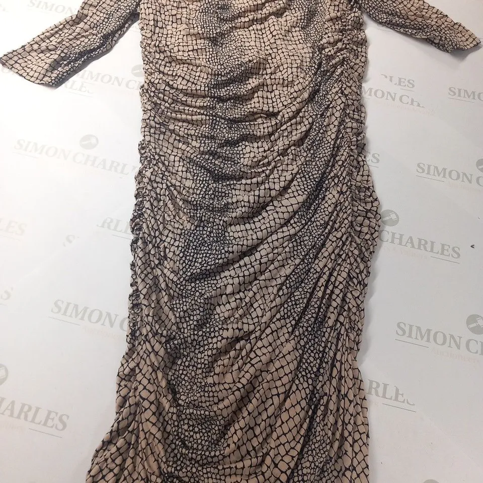 ALICE BY TEMPERLEY RAQUEL DRAPED DRESS NUDE MIX SIZE 12