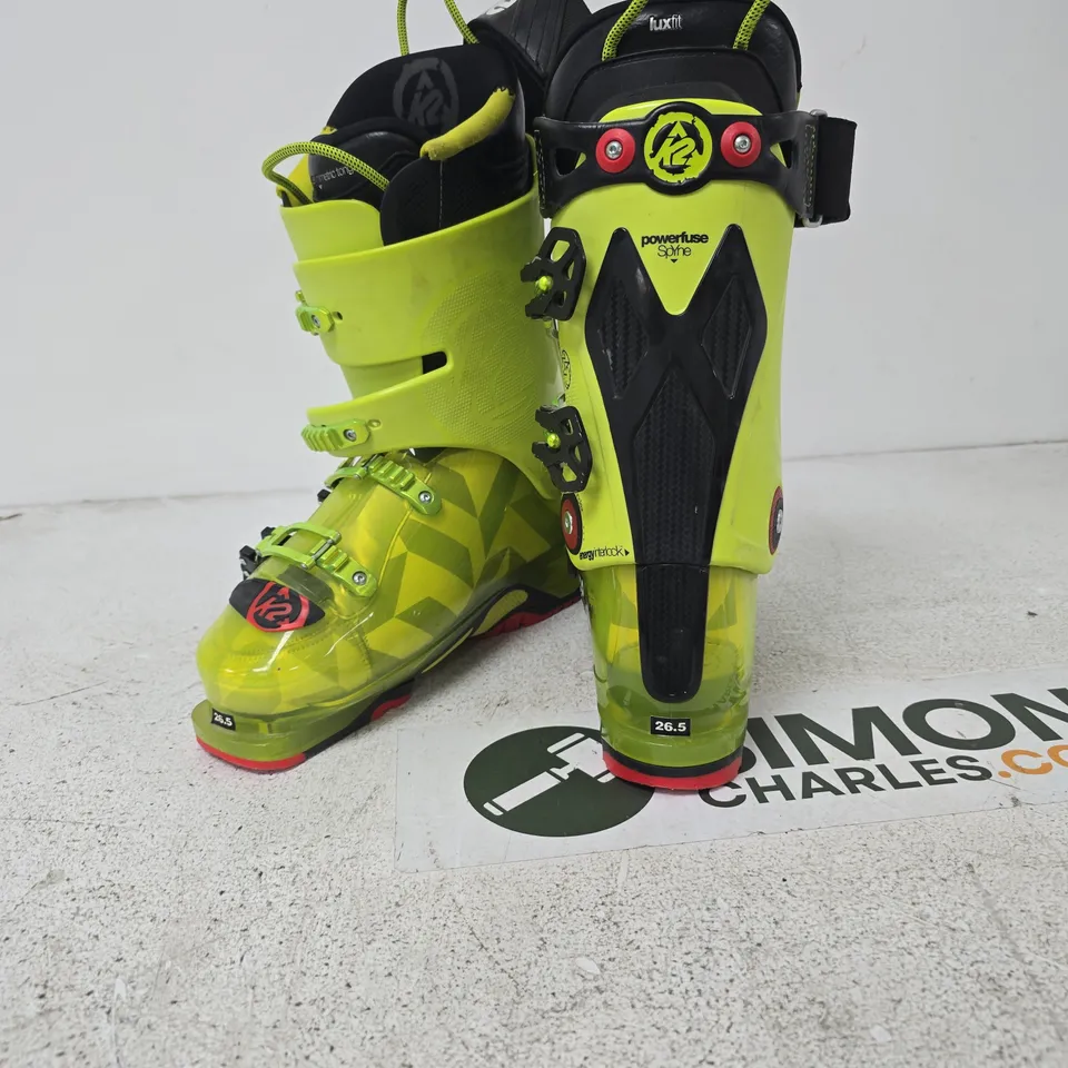 K2 POWERFUSE SPYNE SKI BOOTS – NEON YELLOW, MONDO 26.5