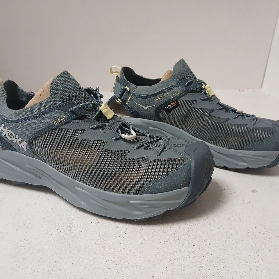 PAIR OF HOKA HOPARA 2 HIKING SANDALS IN STEEL BLUE SIZE 12
