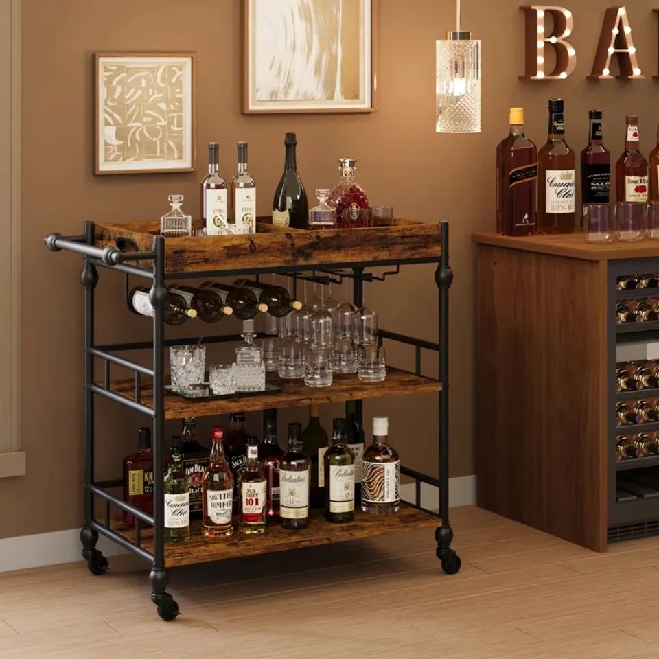 BOXED POTEAT SERVING CART