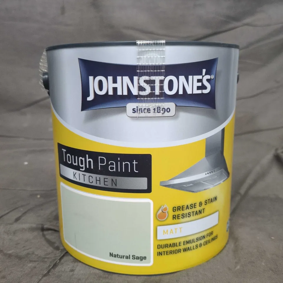 JOHNSTONE'S TOUGH PAINT KITCHEN EMULSION – NATURAL SAGE (INTERIOR WALLS & CEILINGS) - 2.5L