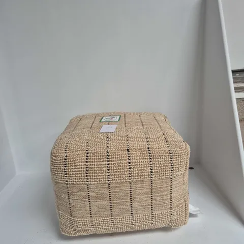JOHN LEWIS POUFFE β BEIGE WOVEN FABRIC FOOTSTOOL
