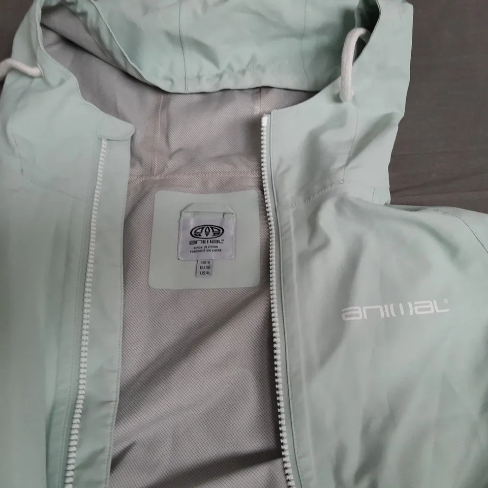 ANIMAL SHOWER PROOF JACKET IN MINT GREEN - UK 8