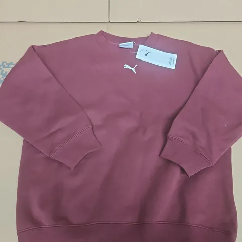 PUMA SWEATSHIRT – BURGUNDY - SIZE 7/8 YRS