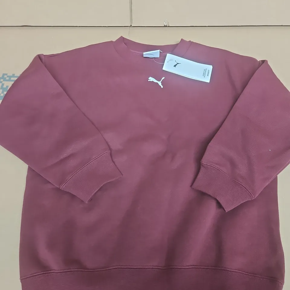 PUMA SWEATSHIRT – BURGUNDY - SIZE 7/8 YRS