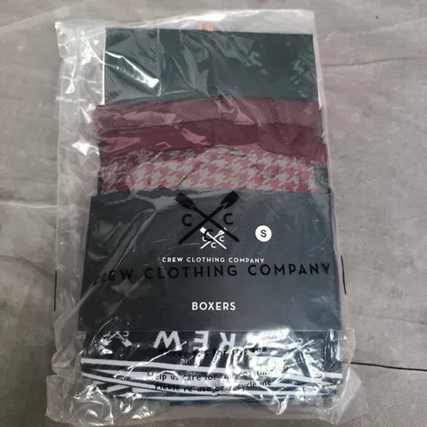BAGGED CREW CLOTHING COMPANY 3 PACK OF JERSEY BOXERS - SMALL