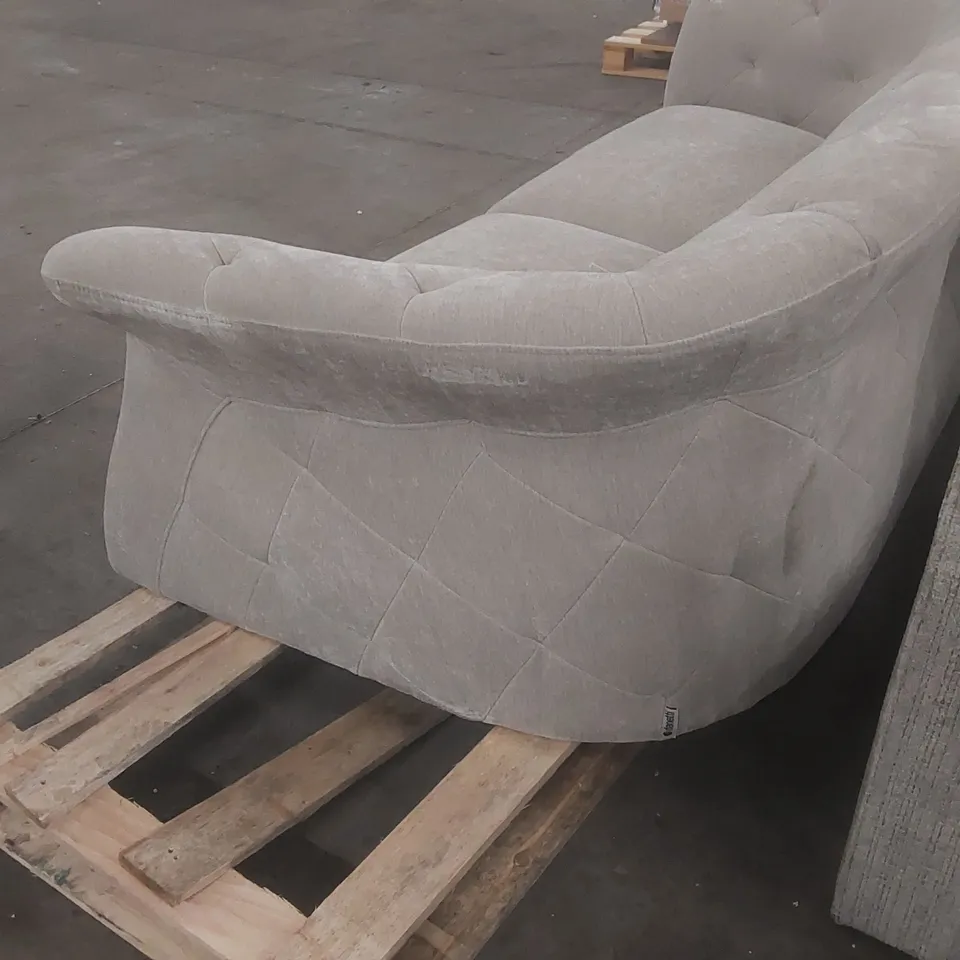 DANETTI LUXE 3 SEATER SOFA LIGHT GREY FABRIC