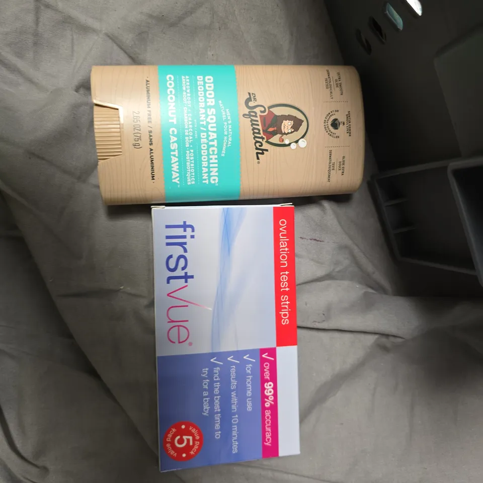 BABY & HEALTH CARE CONSUMABLES LOT: AUSSIE SOS REPAIR & REVIVE SHAMPOO, FIRSTVUE OVULATION TEST STRIPS, XL DIAPERS, ASSORTED TOILETRIES