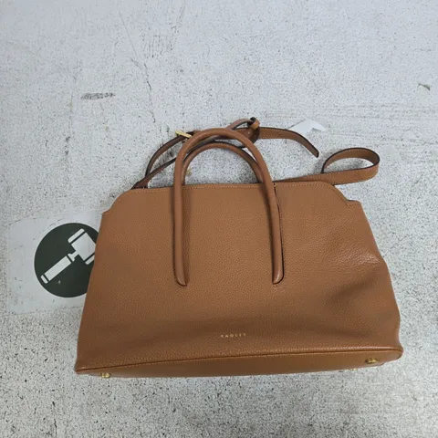 RADLEY BROWN LEATHER HANDBAG WITH DUAL TOP HANDLES