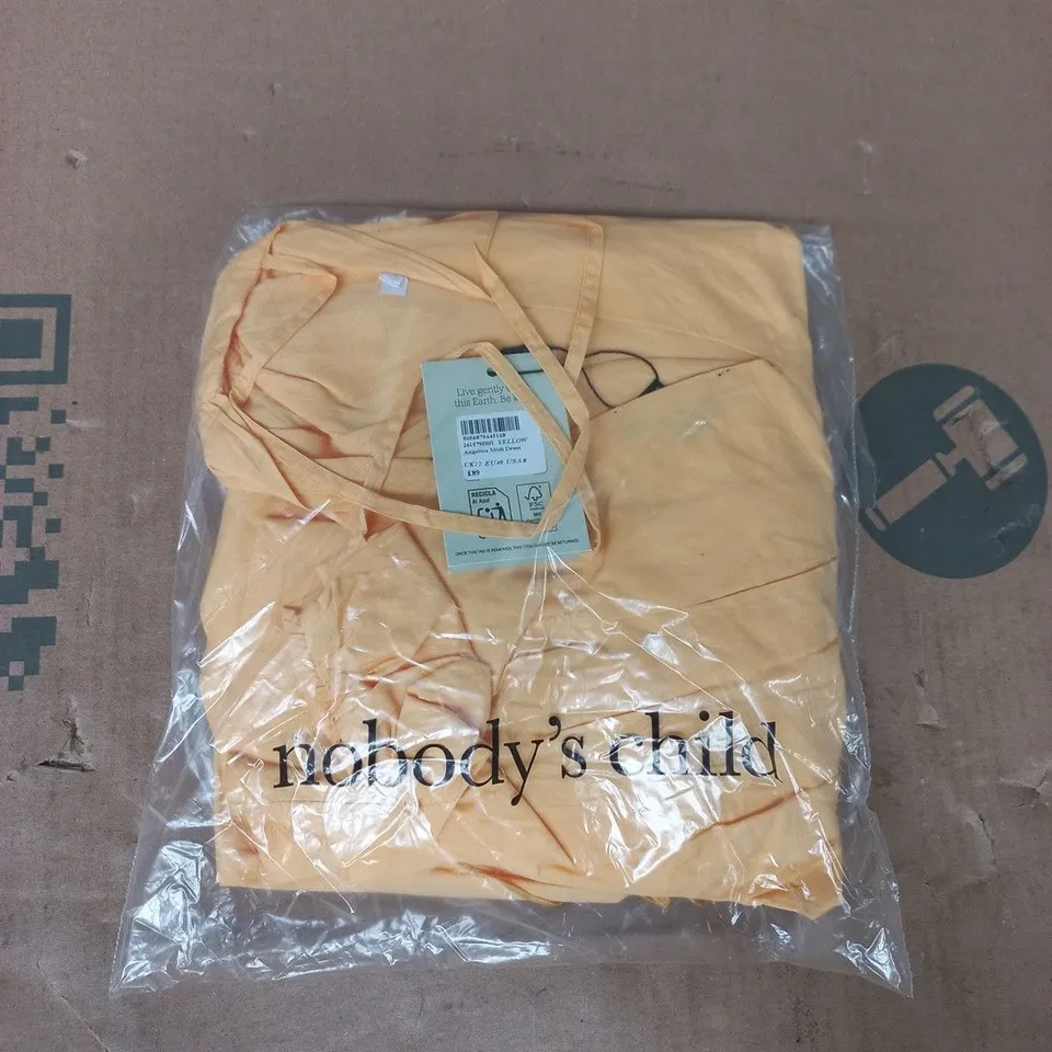 BAGGED NOBODY'S CHILD ANGELICA MIDI DRESS IN YELLOW SIZE UK 12