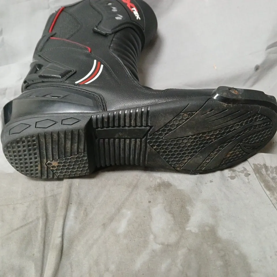 REX TEK MOTORCYCLE BOOTS, BLACK, UK 12 (PAIR) – WATERPROOF 