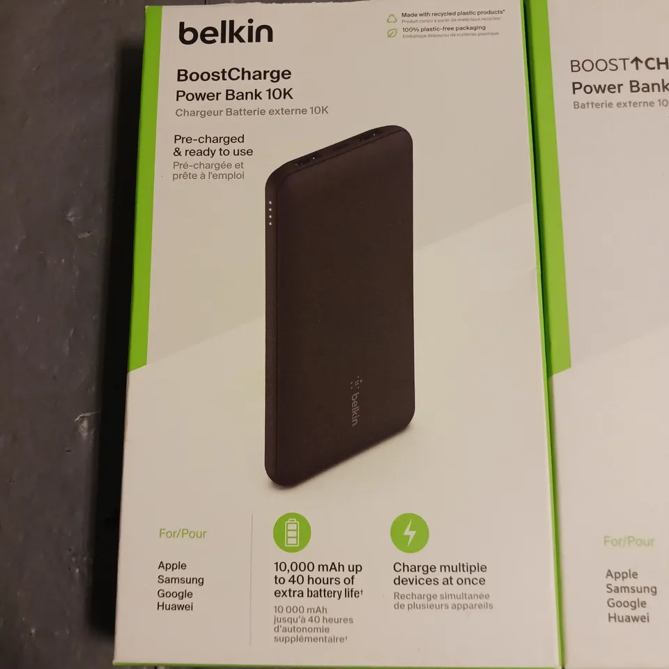 LOT OF 3 BELKIN BOOSTCHARGE 10K POWER BANKS