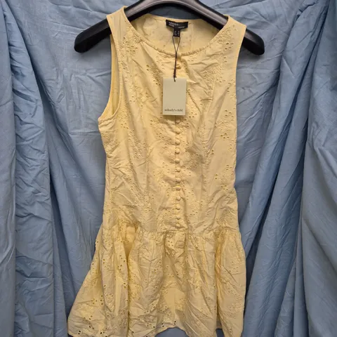 NOBODYS CHILD CLAUDIA MINI DRESS PLAIN – OCCASSION YELLOW, UK 10