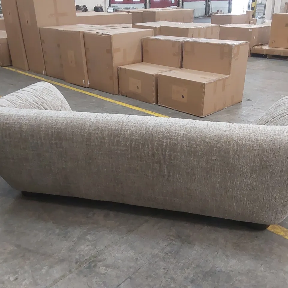 QUALITY DESIGNER ROCHE 4 SEATER OMBRA FABRIC SOFA - BEIGE 