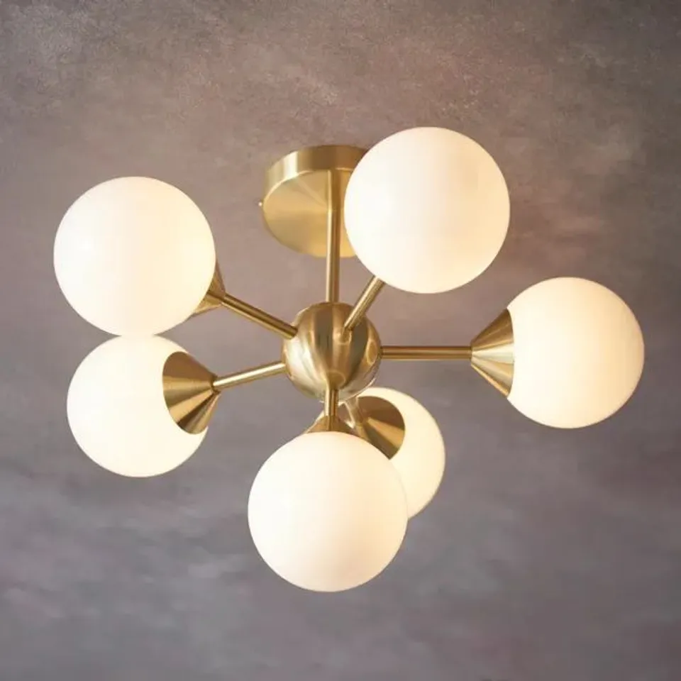 BOXED VOGUE ELBERTON 6 LIGHT SEMI FLUSH CEILING LIGHT