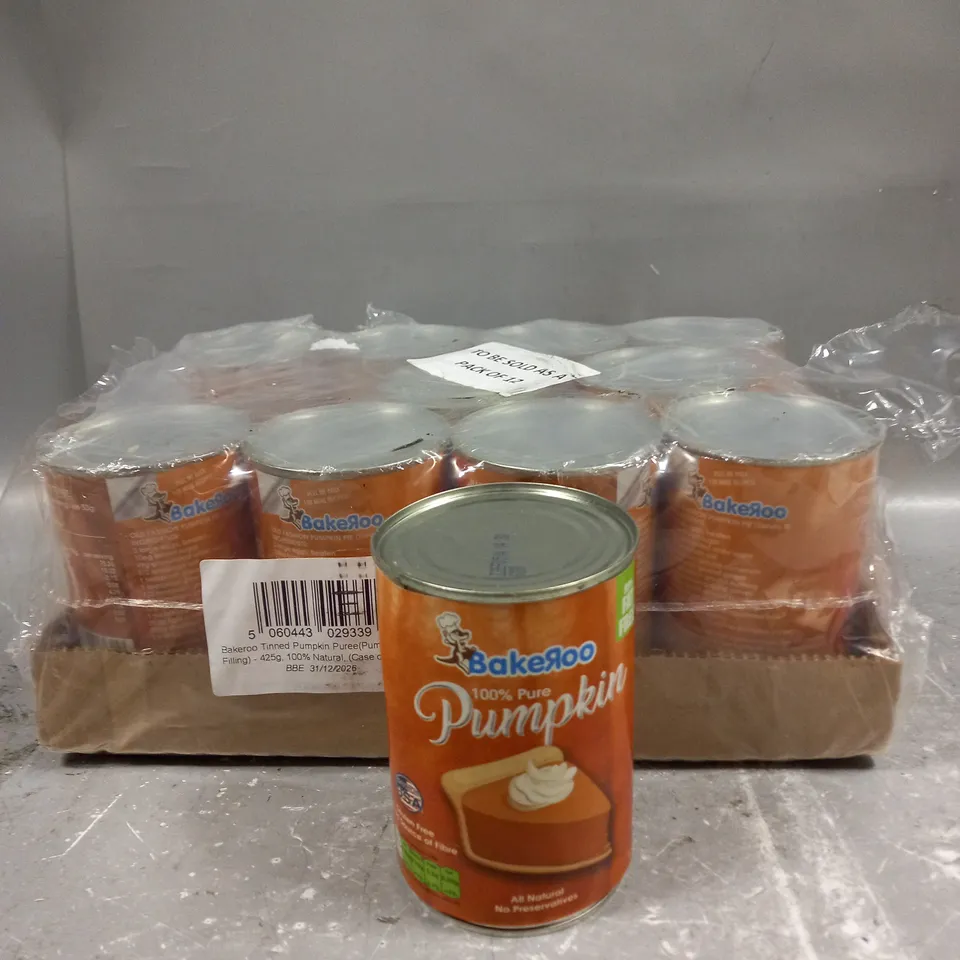 BAKEROO TINNED PUMPKIN PUREE 11X425G