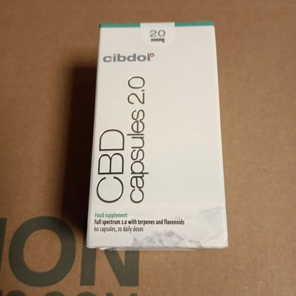 CIBDOL CBD 2.0 CAPSULES – FULL SPECTRUM CBD FOOD SUPPLEMENT, 60 CAPSULES - BEST BEFORE 05/27