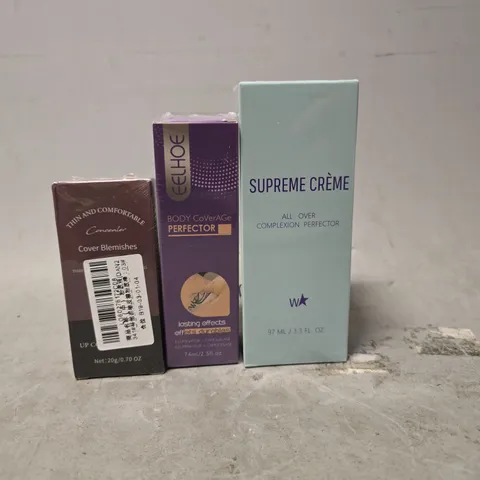APPROXIMATELY 15 ASSORTED HEALTH & BEAUTY ITEMS TO INCLUDE - SUPREME CREME , EELHOE BODY COVERAGE PERFECTOR ETC