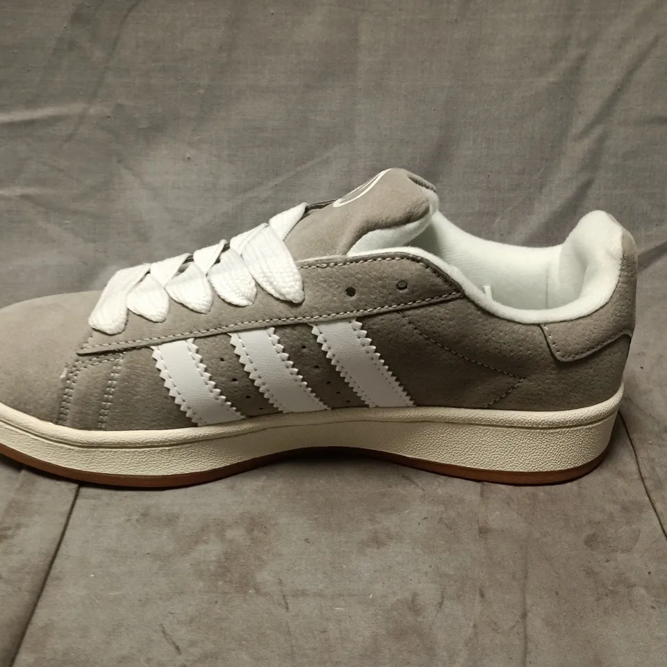 ADIDAS ORIGINALS SUEDE SNEAKERS – GREY/BROWN WITH WHITE 3-STRIPES - UK 7
