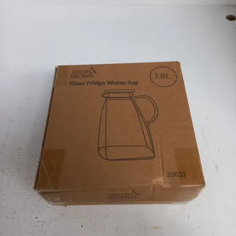 TAYLOR & BROWN GLASS FRIDGE WATER JUG 1.8L – BOXED