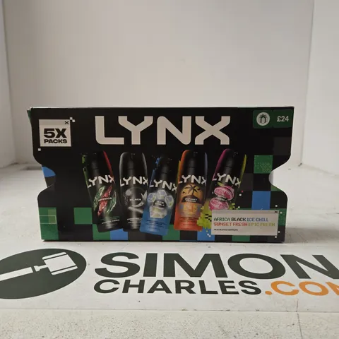 LYNX 5X PACK BODY SPRAY GIFT SET β ASSORTED FRAGRANCES