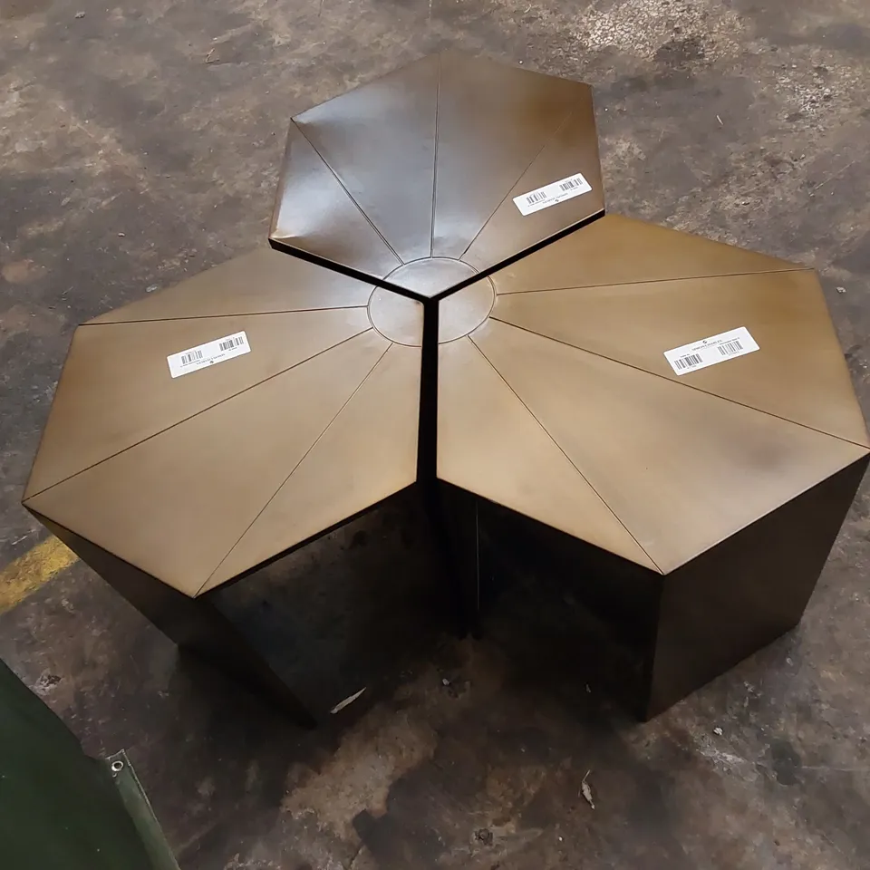 DESIGNER 3-PIECE SUNDIAL COFFEE TABLE 