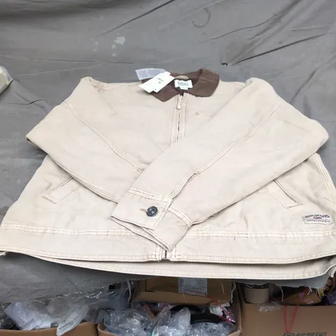 BDG URBAN OUTFITTERS JACKET – BEIGE CANVAS WITH BROWN COLLAR, SIZE M