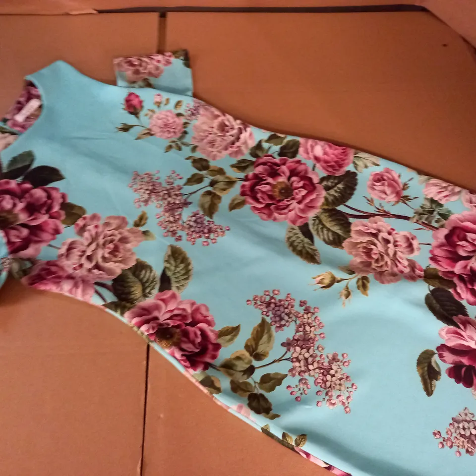 OASIS GREEN FLORAL DRESS - M