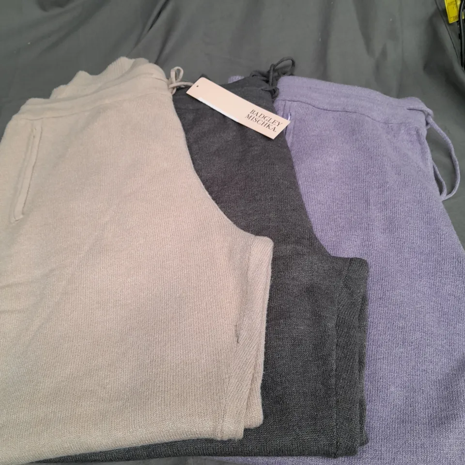 LOT OF APPROX 9 PAIRS OF BADGLEY MISCHKA LSDIES JOGGERS. VARIOUS SIZES AND COLOURS 