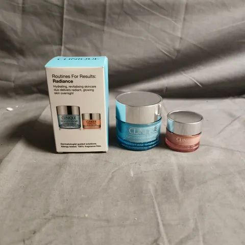 CLINIQUE RADIANCE SKINCARE DUO – TURNAROUND OVERNIGHT REVITALIZING MOISTURIZER 50ML + ALL ABOUT EYES CREAM 15ML